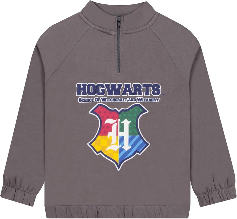 Harry Potter Sweater With Zip, Hogwarts Kids Jumper, Boys Sweater With Quarter Zip, Cotton Boys Clothes - Image 1